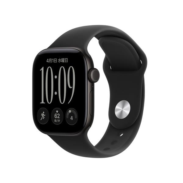 【ラッピング可】【即日発送】【新品】Apple アップル Watch Series 12 GPSモデル 42mm MJEA4X/A ブラック・ブラックスポーツバンド S/M