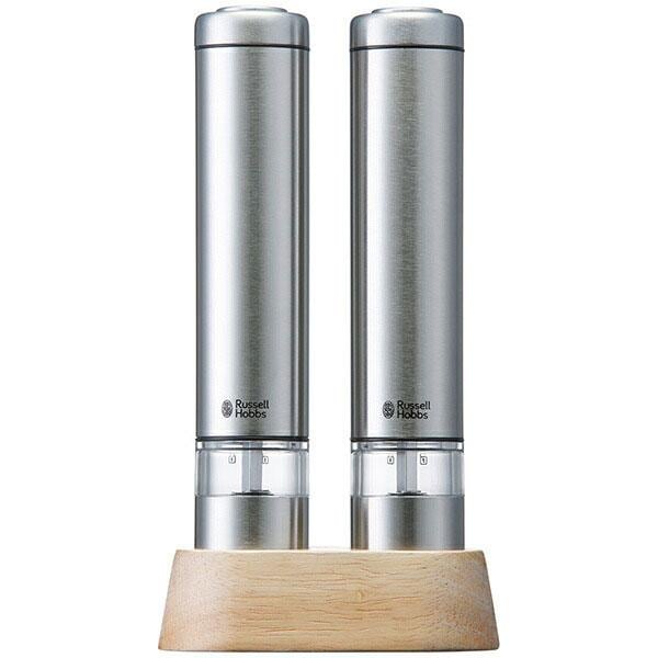 【ラッピング可】【即日発送】【新品】Russell Hobbs ラッセルホブス 電動ペッパーミル ソルト＆ペッパー ミニ（2本入り) 7933JP シルバー