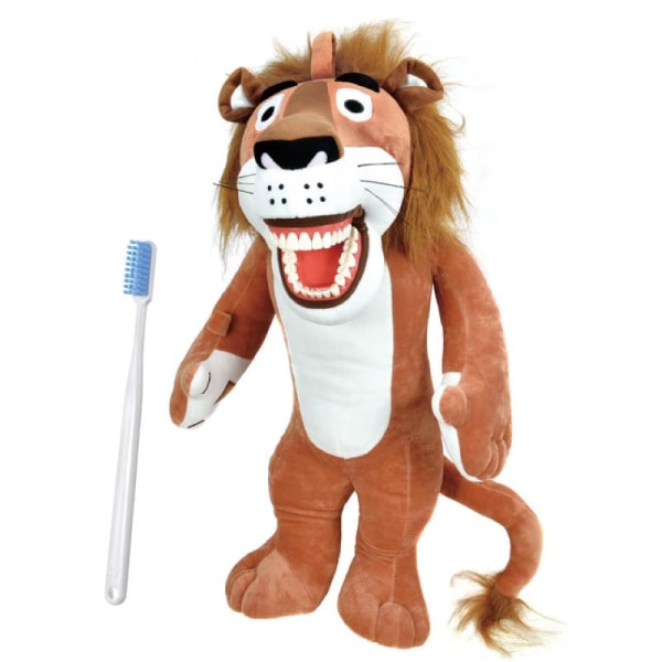 セール　LION　歯磨き指導用模型・ブラシ付き 歯磨き指導用 ライオンぬいぐるみ (指導用ビック歯ブラシ1本付) 1体