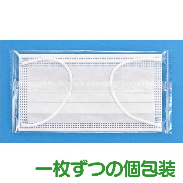 マスク 不織布 プレガードマスク 個包装タイプ ホワイト 【90×175mm】1