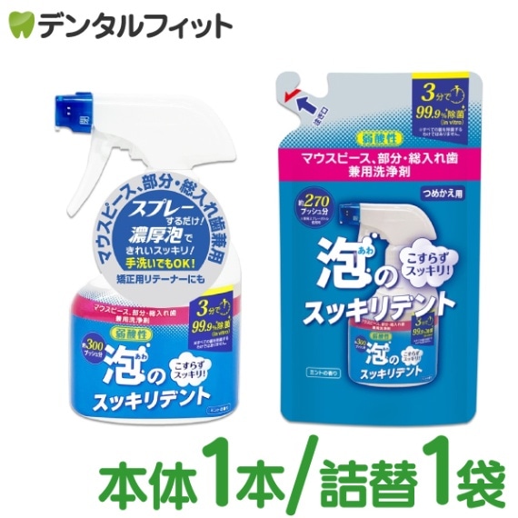 ライオンケミカル 泡のスッキリデント 本体1本(300mL) or 詰め替え用1
