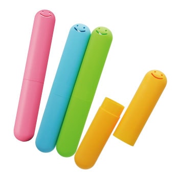 エビス EBISU くりたん ハブラシケース 6個入り(ピンク2、イエロー2