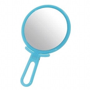 手持ち鏡　手持ち　ミラー　鏡 折立ハンドミラー 手鏡 STAND＆HAND ライトブルー