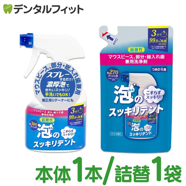 ライオンケミカル 泡のスッキリデント 本体1本(300mL) or 詰め替え用1