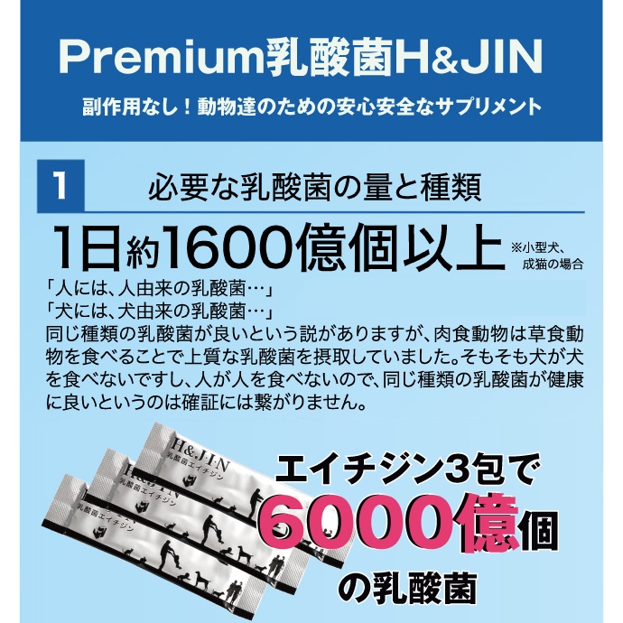 乳酸菌 EF-2001 H&JIN エイチジンブルー【動物用】90包