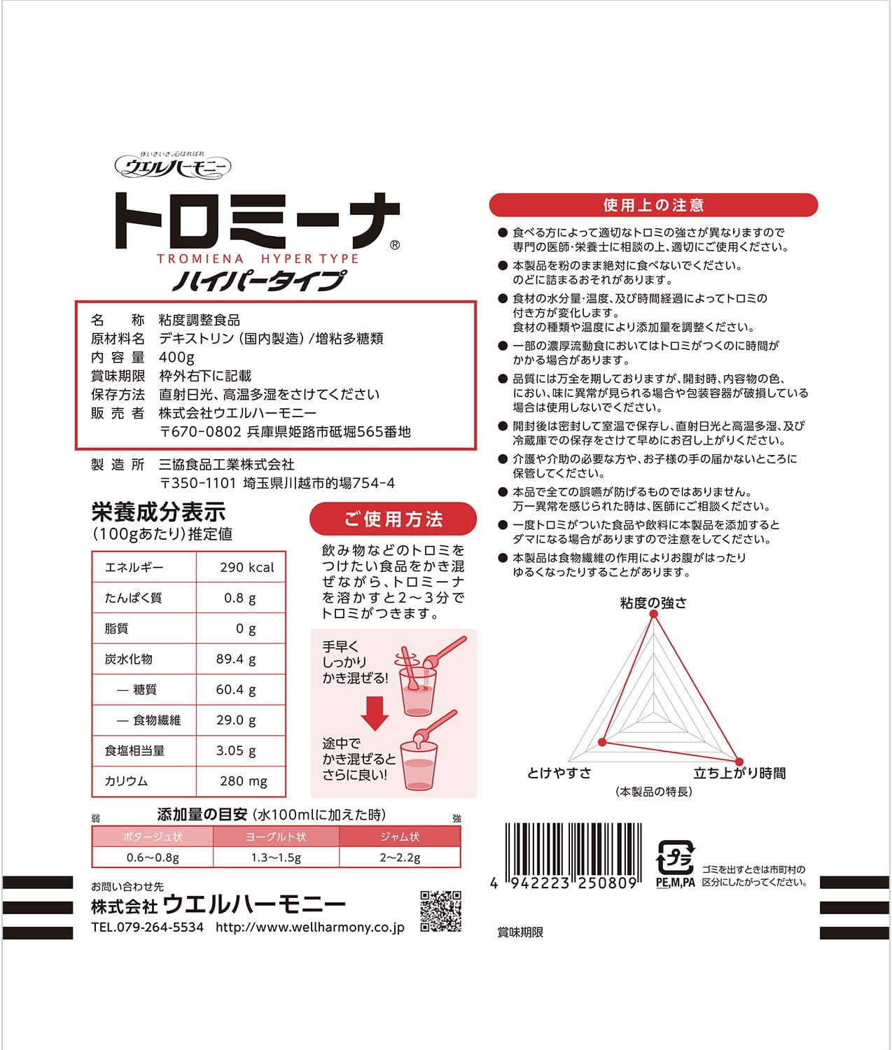 ������ϡ���ˡ� �ȥ��ߡ��� �ϥ��ѡ������� 400g