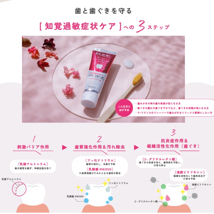 薬用歯みがき アバンビーズ 知覚過敏症状 1本(80g)