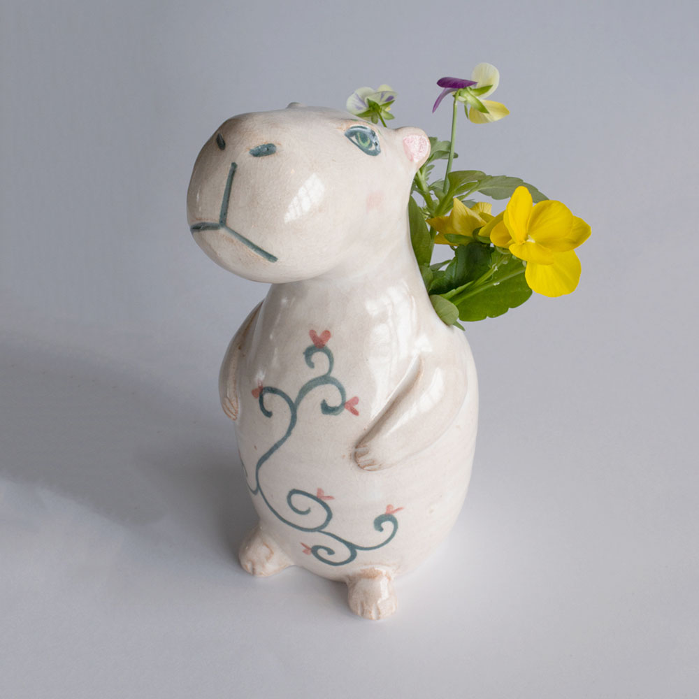 カピバラ花入れ 風来房 | 工芸品,萩焼 | 日本各地の工芸品を販売 日本