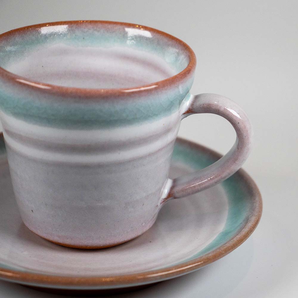 萩焼コーヒーカップ2 Amazon.co.jp: お萩焼 珈琲カップ＆ソーサー2客セット : ホーム