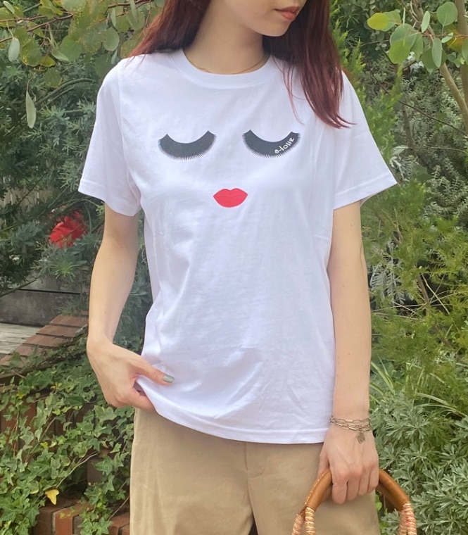 【SALE】【a-jolie】アイラッシュフェイスプリントTシャツ▼☆AJ-180531/21SS