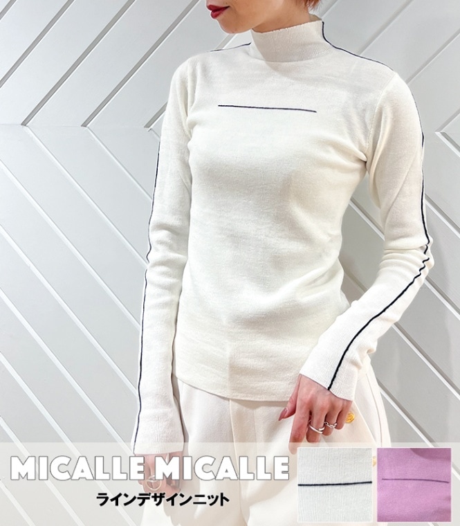 【SALE】【MICALLE MICALLE】ラインデザインニット●MRB109NAC