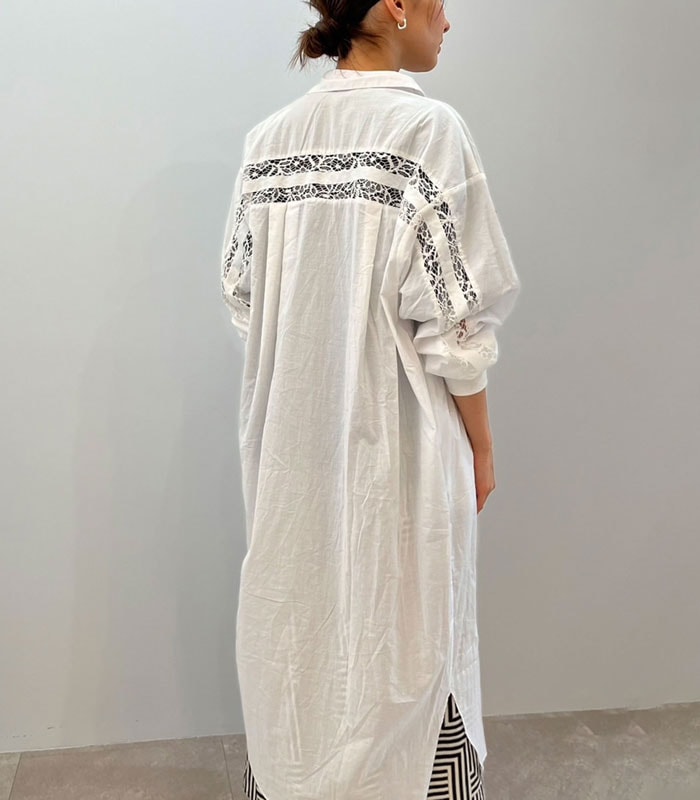 【SALE】【GALENA】レースラインシャツワンピース▼☆70040-7106