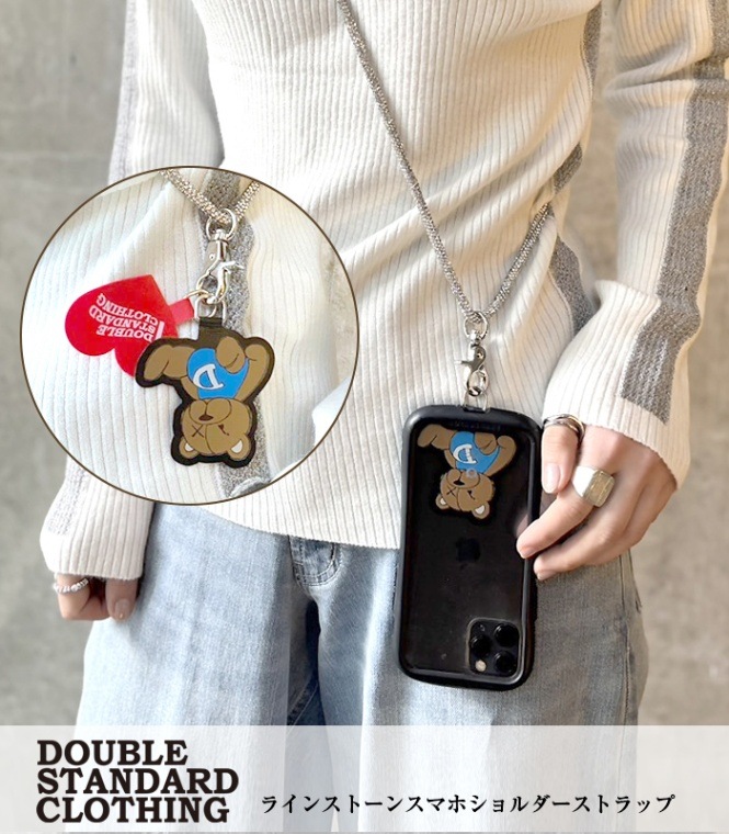 【DOUBLE STANDARD CLOTHING】ラインストーンスマホショルダーストラップ★☆0500-050-251