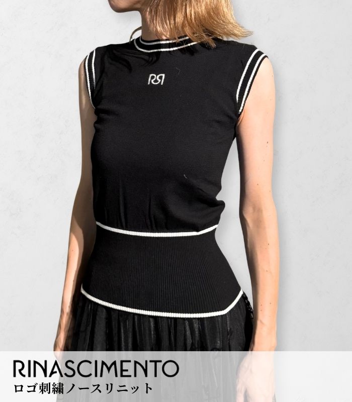 【SALE】【Rinascimento】ロゴ刺繍ノースリニット▼RIN11846W
