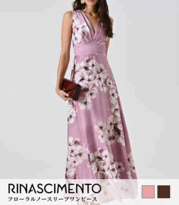 【RINASCIMENTO】フローラルノースリーブワンピース★☆ITRIN124879
