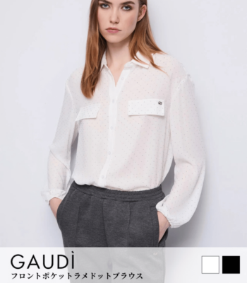 【GAUDI】フロントポケットラメドットブラウス★IT521BD45003