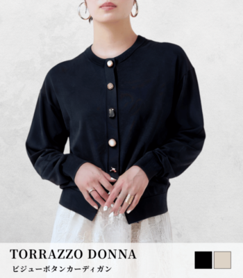 【TORRAZZO DONNA】ビジューボタンカーディガン★☆6260-693