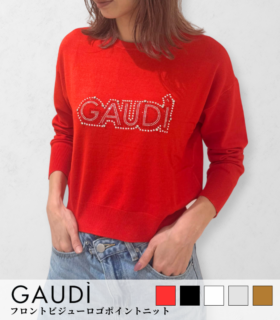 【GAUDI】フロントビジューロゴポイントニット★IT521BD53023