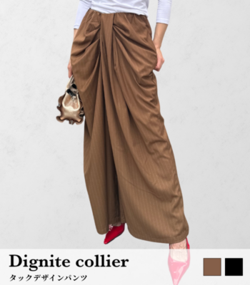 【Dignite collier】タックデザインパンツ★80256037