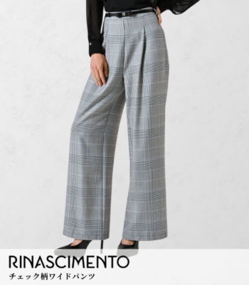 【RINASCIMENTO】チェック柄ワイドパンツ★ITRIN125186