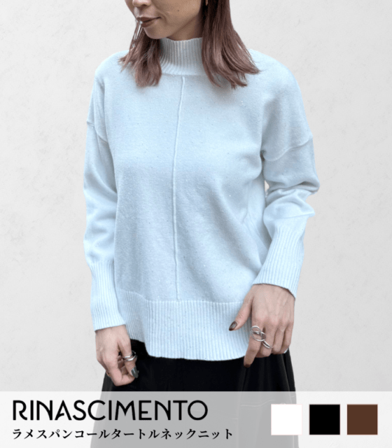 【Rinascimento】ラメスパンコールタートルネックニット★☆ITRIN12114W