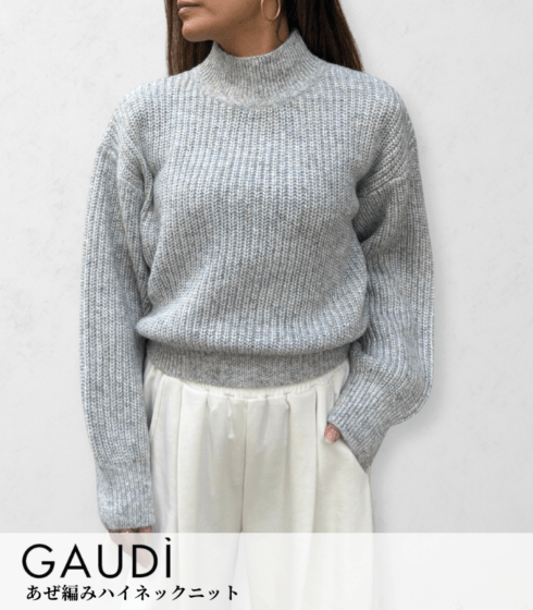【GAUDI】あぜ編みハイネックニット★IT521BD53038