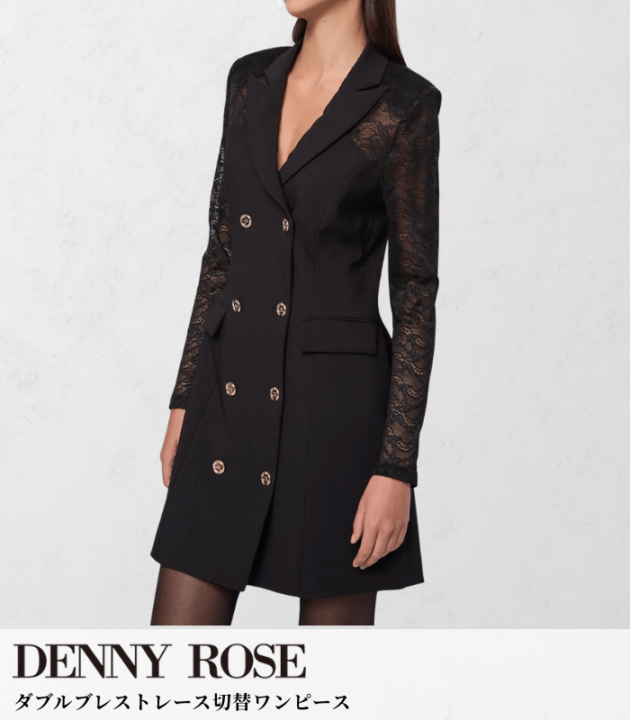 【DENNY ROSE】ダブルブレストレース切替ワンピース★IT521DD15005