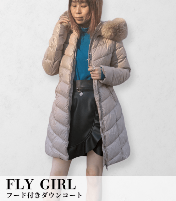 【FLY GIRL】フード付きダウンコート★IT5261-01