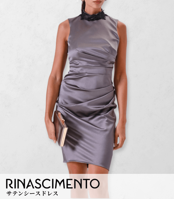 【SALE】【RINASCIMENTO】サテンシースドレス▼ITRIN126566