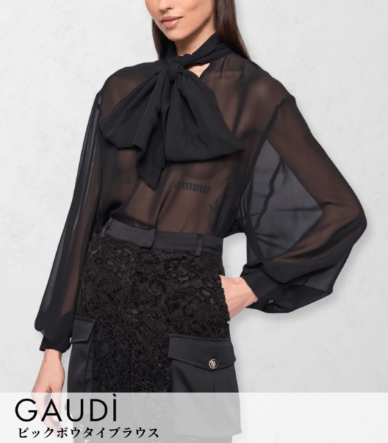 【SALE】【GAUDI】ビックボウタイブラウス■IT521FD45013