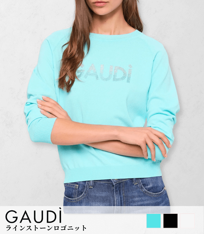 【GAUDI】ラインストーンロゴニット★IT611BD53013