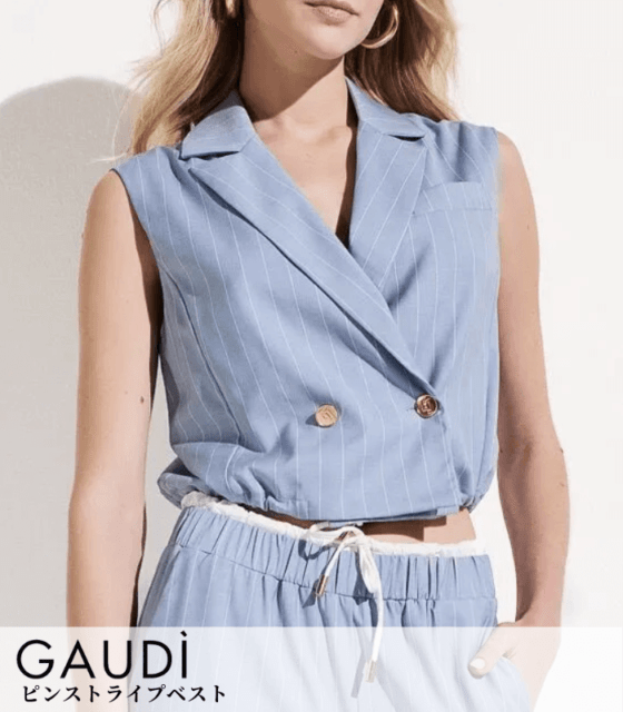 【GAUDI】ピンストライプベスト★IT611BD35011