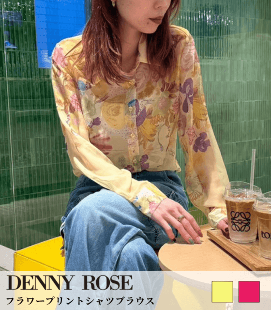 【DENNY ROSE】フラワープリントシャツブラウス★IT611ND45021