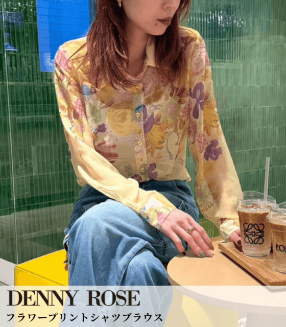 【DENNY ROSE】フラワープリントシャツブラウス★IT611ND45021