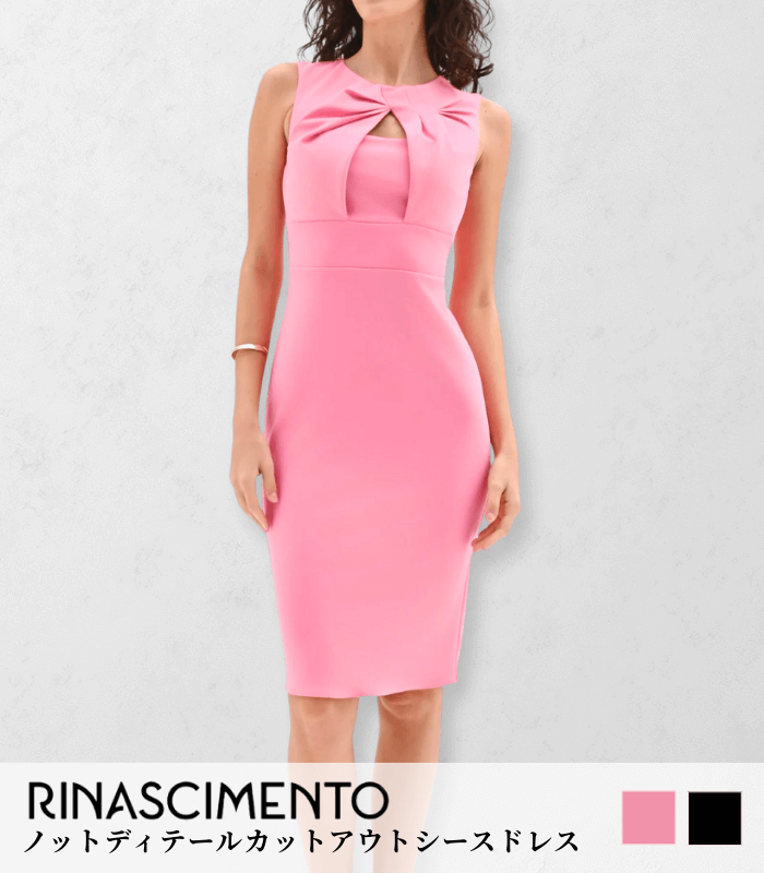 【RINASCIMENTO】ツイストデザインタイトワンピース★ITRIN128099