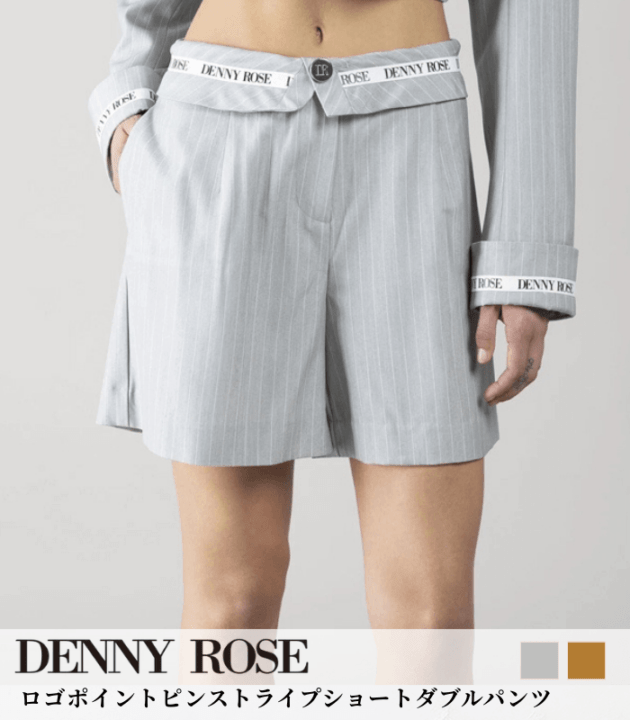 【DENNY ROSE】ロゴポイントピンストライプショートダブルパンツ★IT611DD25017