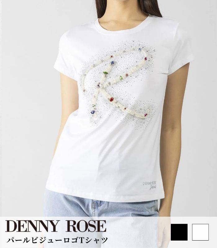【DENNY ROSE】パールビジューロゴTシャツ★IT611ND64041