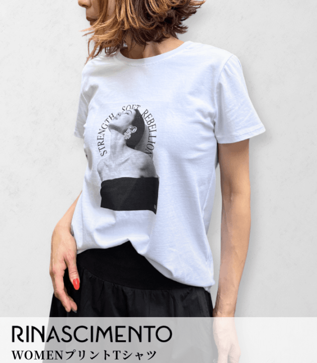 【RINASCIMENTO】WOMENプリントTシャツ★ITRIN129253