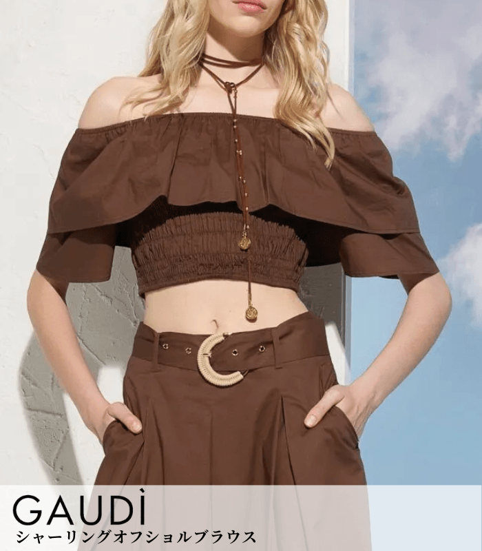 【GAUDI】シャーリングオフショルブラウス★IT611FD45012