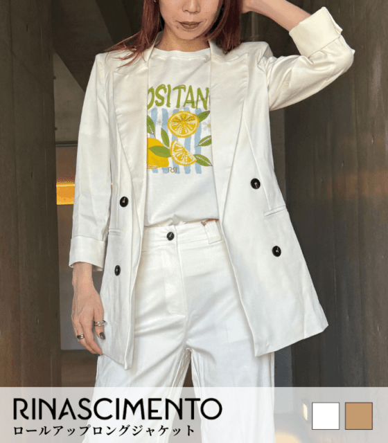【RINASCIMENTO】ロールアップロングジャケット★ITRIN129116