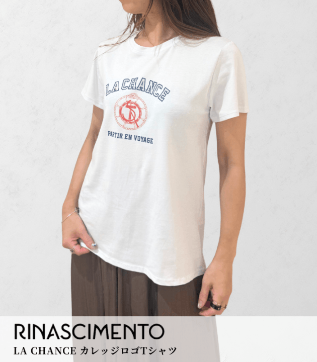 【SALE】【RINASCIMENTO】LA CHANCE カレッジロゴTシャツ▼ITRIN129255
