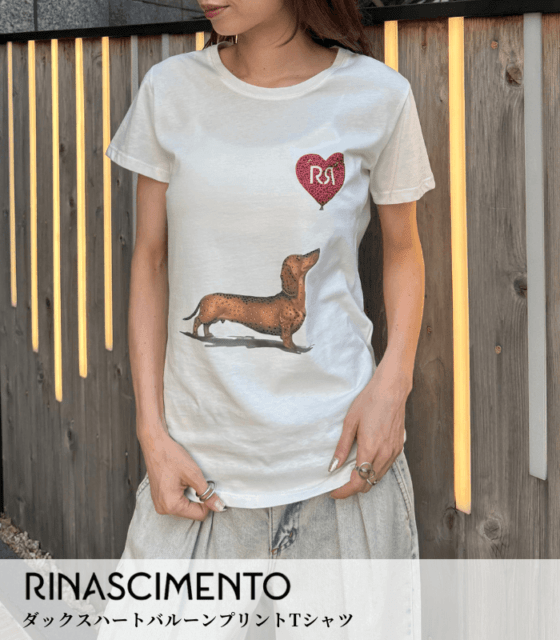 【RINASCIMENTO】ダックスハートバルーンプリントTシャツ★☆ITRIN129932