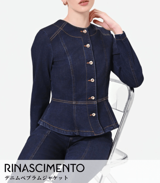 【RINASCIMENTO】デニムペプラムジャケット★ITRIN129939