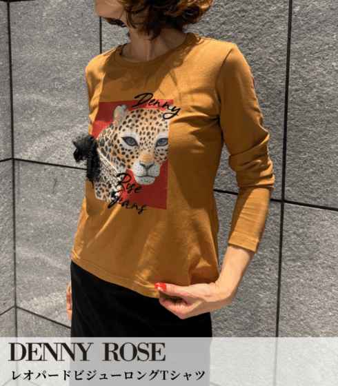 【DENNY ROSE】レオパードビジューロングTシャツ★IT621ND64030