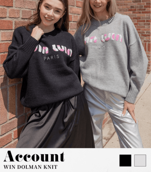 【期間限定販売9/20まで！】【Account MICALLE】WIN DOLMAN KNIT★MAK162NDD