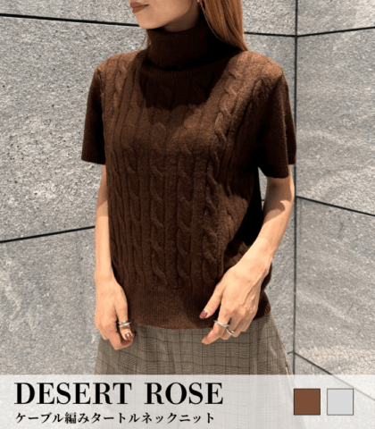 【DESERT ROSE】ケーブル編みタートルネックニット★☆DSKT-10