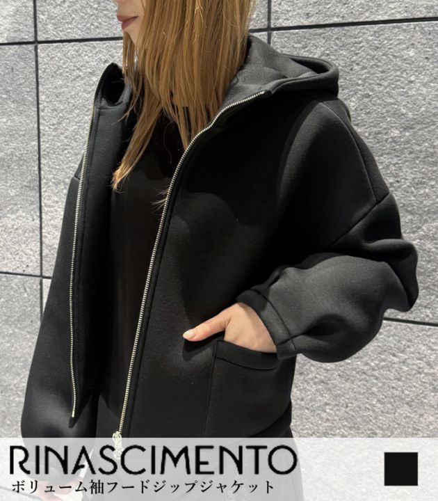 【RINASCIMENTO】ボリューム袖フードジップジャケット★ITRIN130220