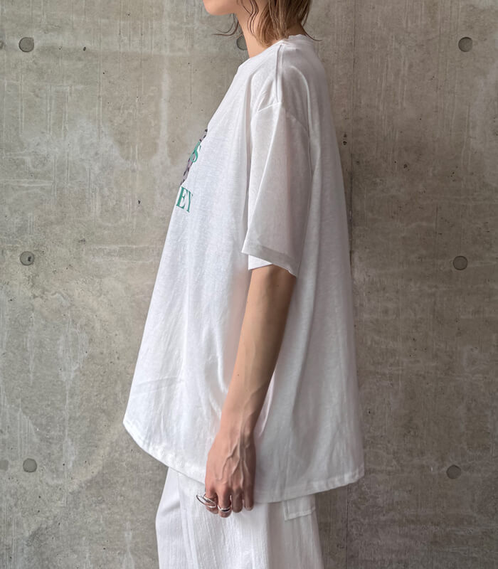 【DESERT ROSE】ビジュー装飾レオパードハートプリントTシャツ▼BDCS-52
