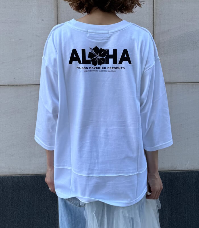 【MAISON MAVERICK PRESENTS】バックプリントミディアムスリーブTシャツ★☆MM5137