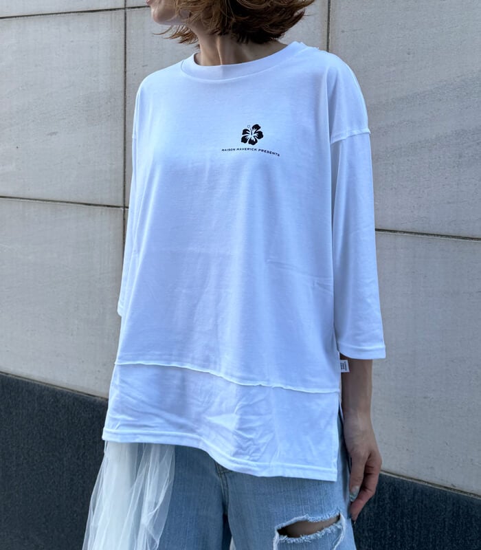 【MAISON MAVERICK PRESENTS】バックプリントミディアムスリーブTシャツ★☆MM5137